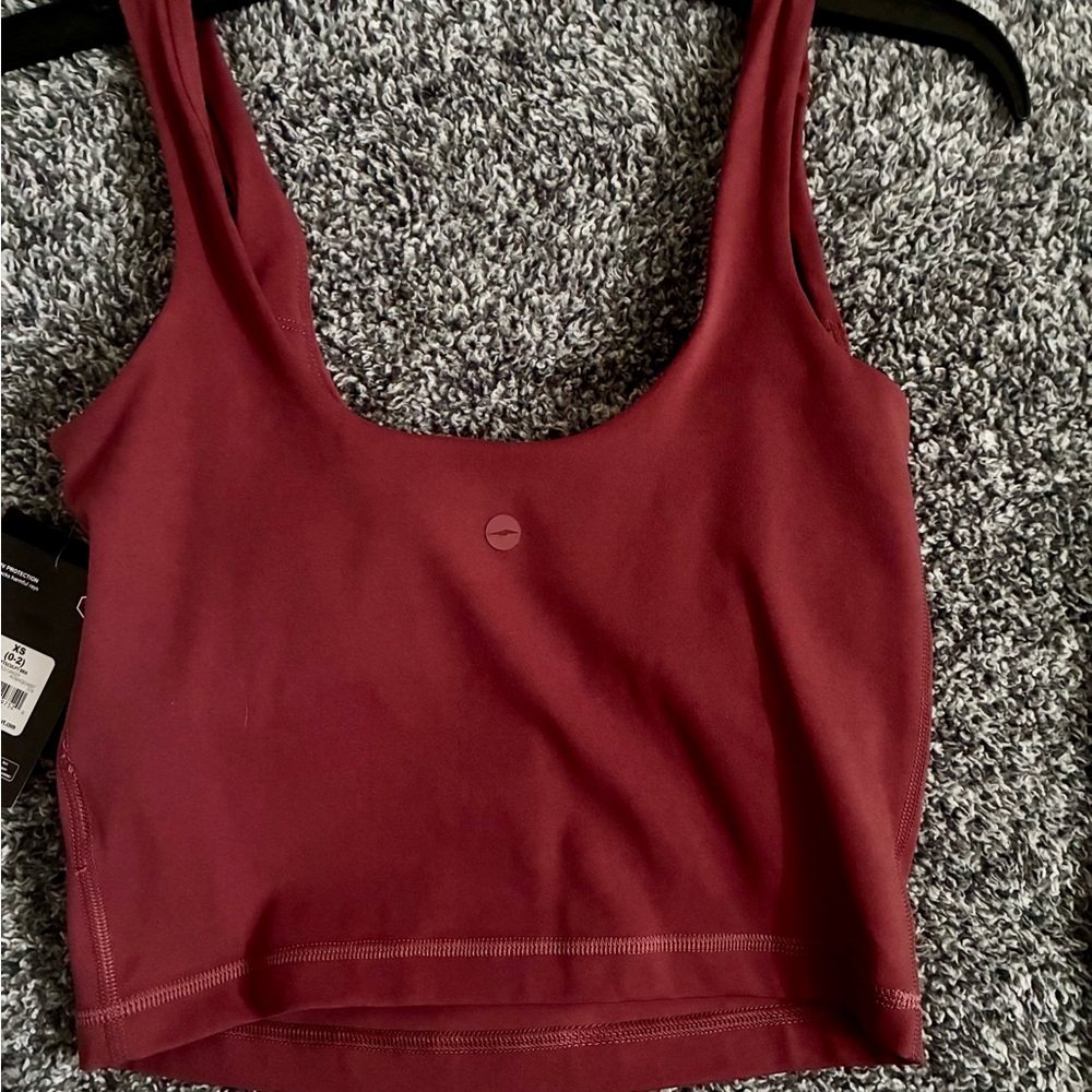 Avia Burgundy Scoop Neck Crop Sports Bra set